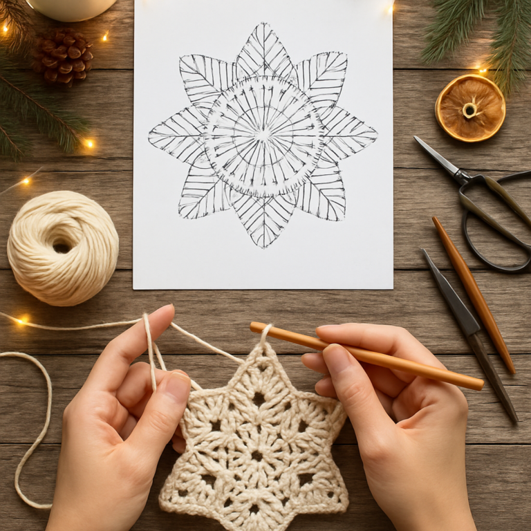 Cozy Eight Point Crochet Star Snowflake Pattern for Winter Joy
