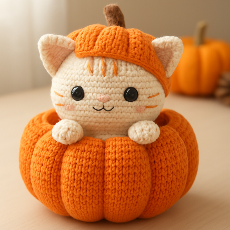 Cozy Pumpkin Cat Amigurumi: A Whimsical Crochet Delight