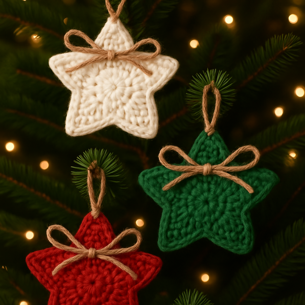 Cozy Rustic Crochet Christmas Star Ornaments to Adorn Your Tree