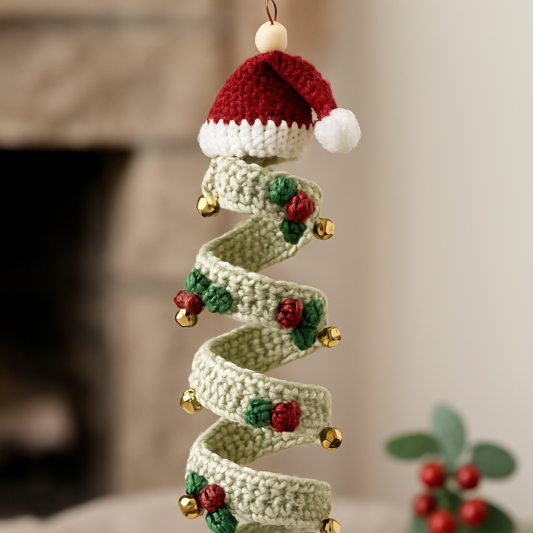 Cozy Spiral Christmas Tree Hanging Ornament Tutorial