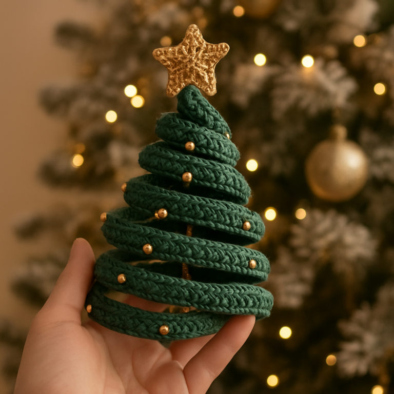 Cozy Spiral Christmas Tree Ornament: A Festive DIY Delight