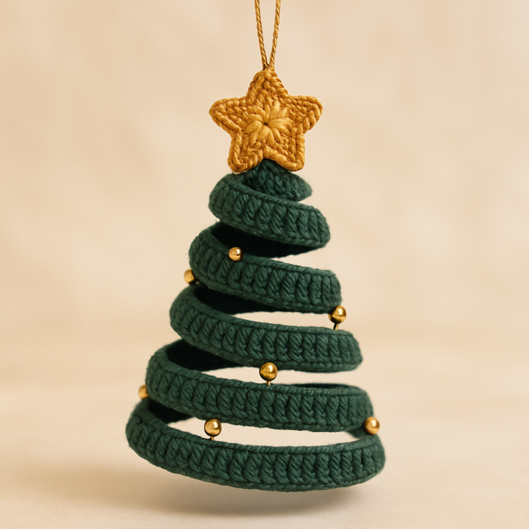 Charming Spiral Crochet Christmas Tree Ornament Tutorial