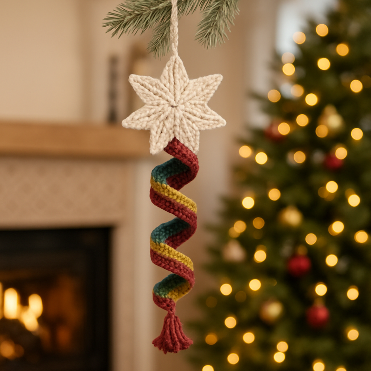 Cozy Spiral Star Christmas Hanging Ornament to Brighten Your Tree