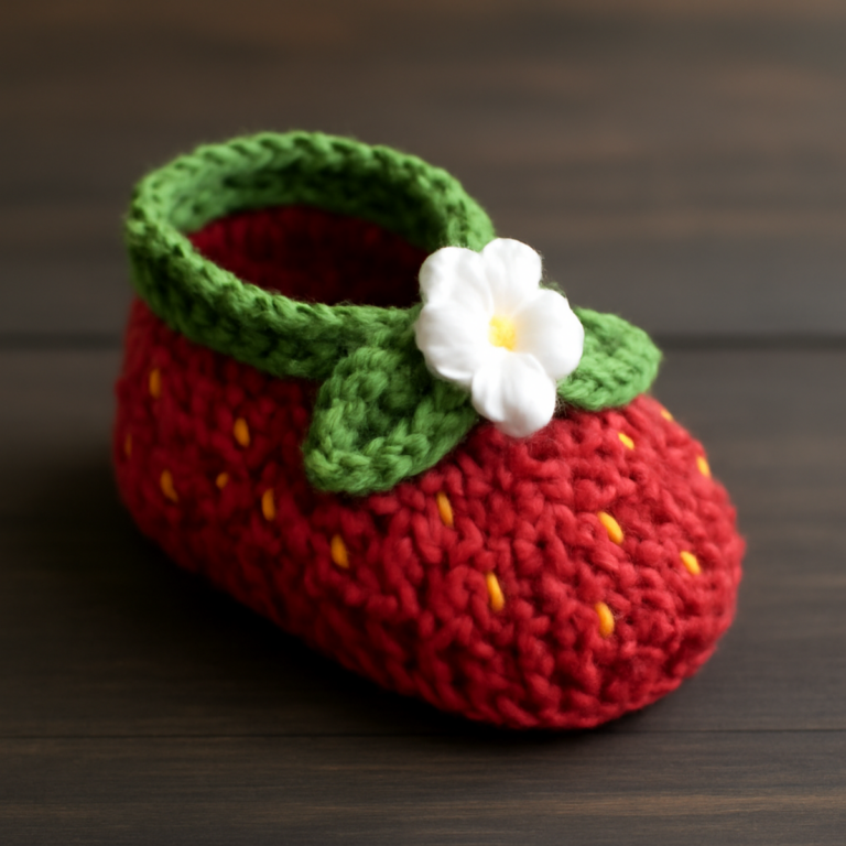 Whimsical Strawberry Booties Crochet Pattern for Beginners