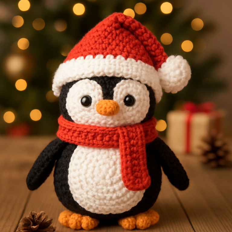 Cozy Crochet Christmas Penguin: Quick One-Piece Delight!
