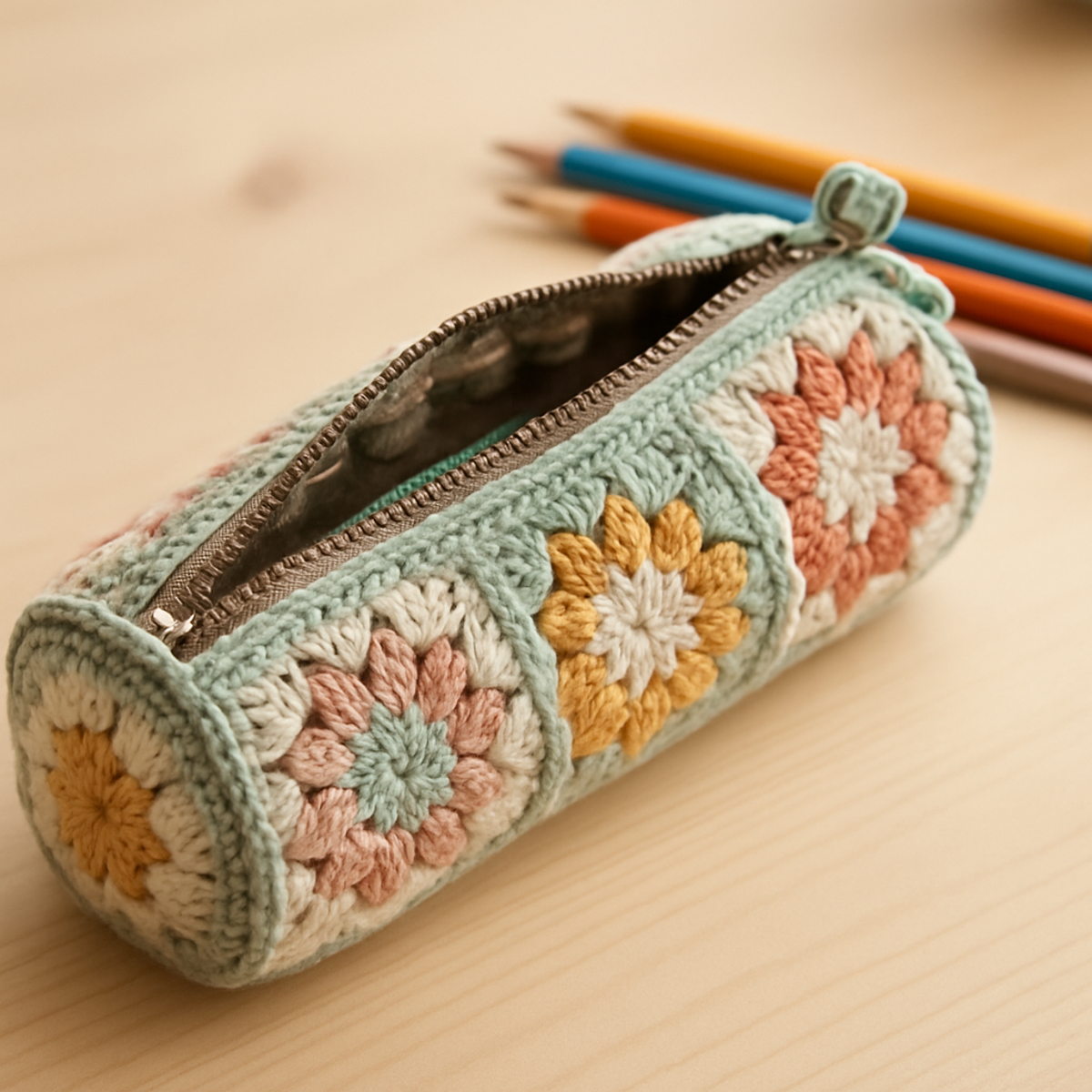 Floral Granny Square Pencil Case: A Cozy Crochet Pouch Tutorial