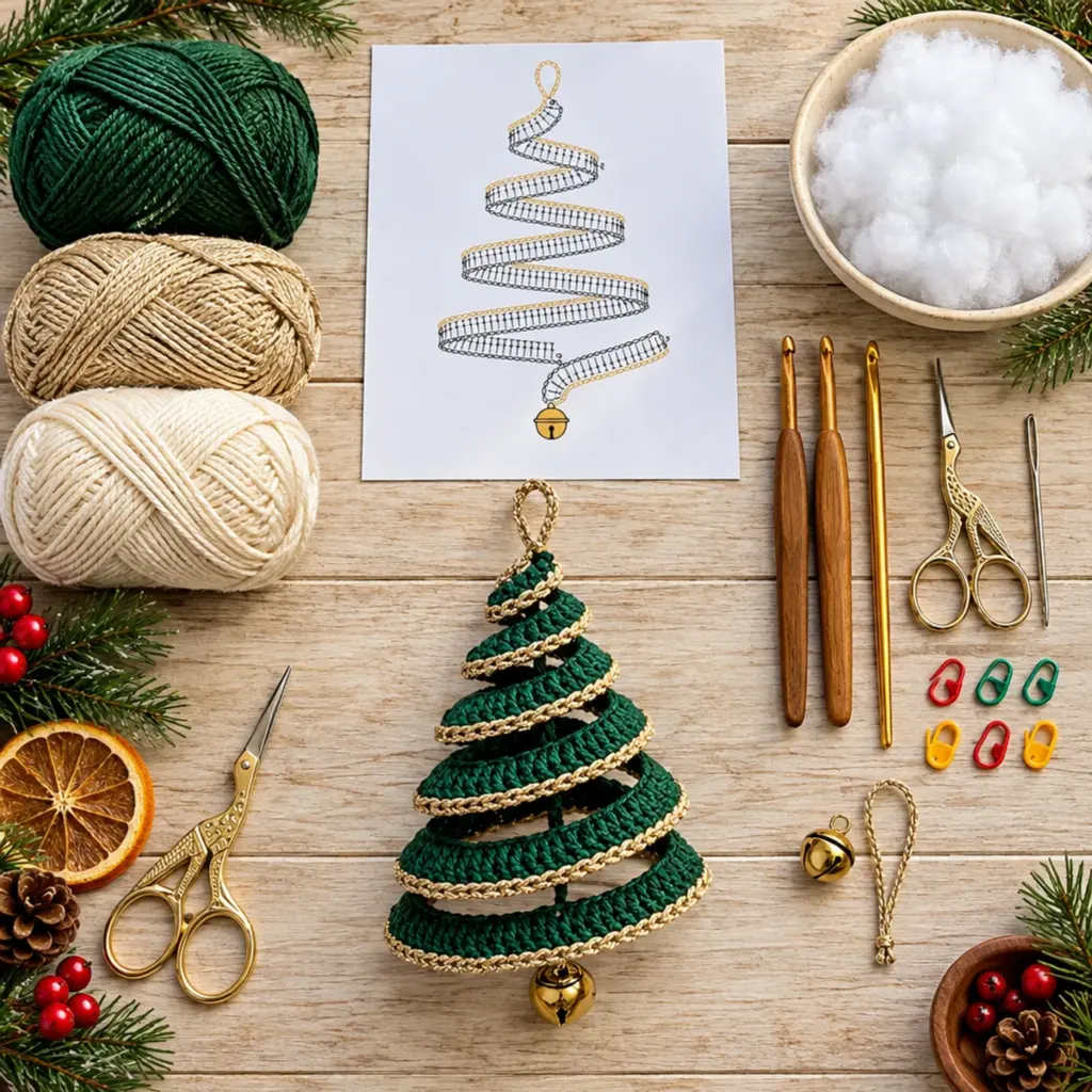 Cozy 3D Spiral Crochet Christmas Tree Ornament Tutorial article image 2