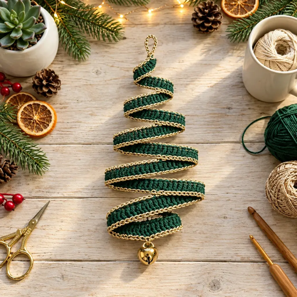 Cozy 3D Spiral Crochet Christmas Tree Ornament Tutorial article image 4