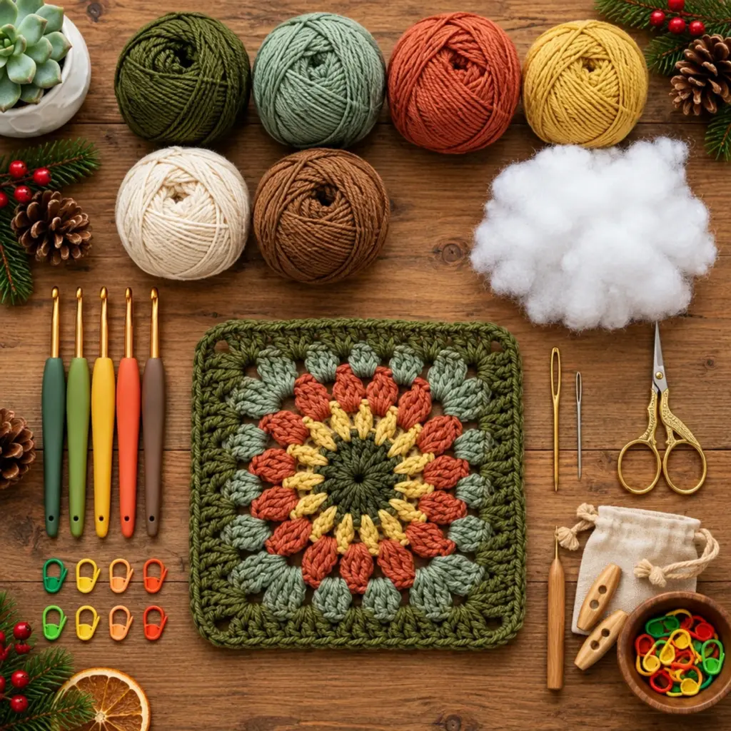 Cozy Autumn Harvest Floral Granny Square Tutorial article image 2