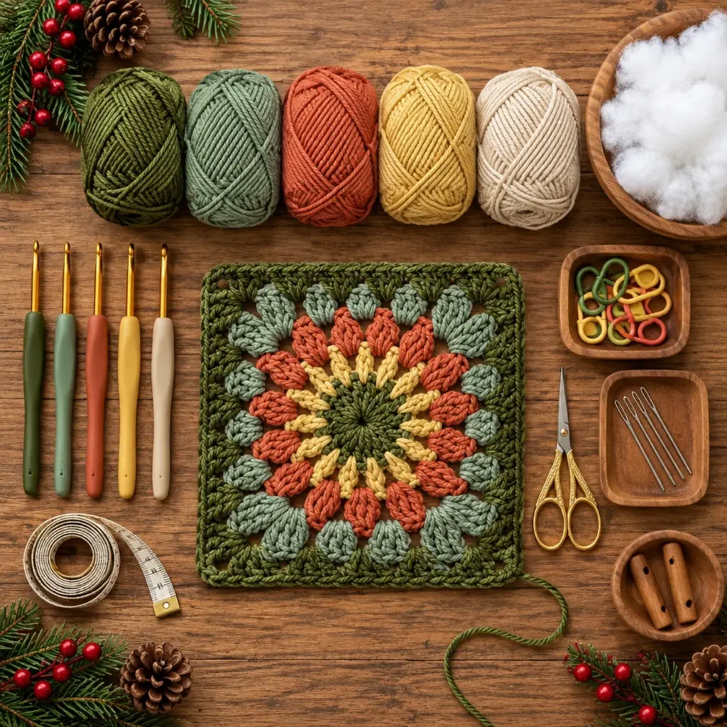 Autumn Harvest Floral Granny Square: Cozy 6-Inch Delight article image 2