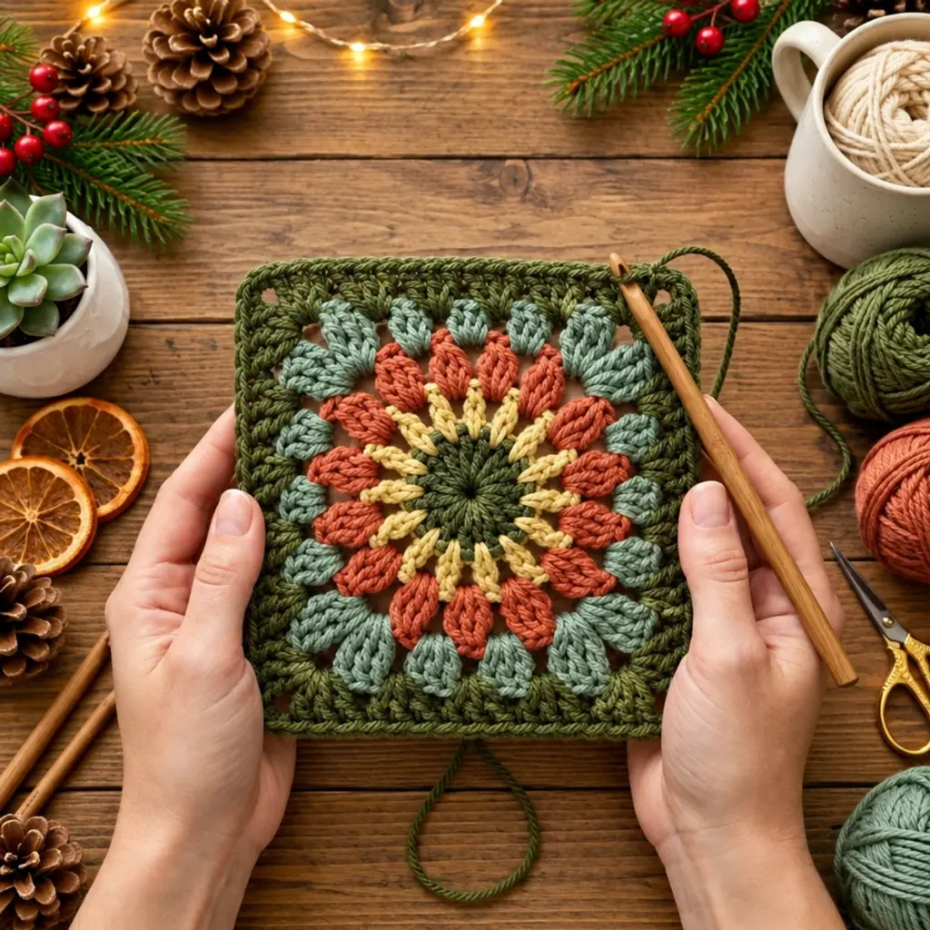 Cozy Autumn Harvest Floral Granny Square Tutorial article image 4