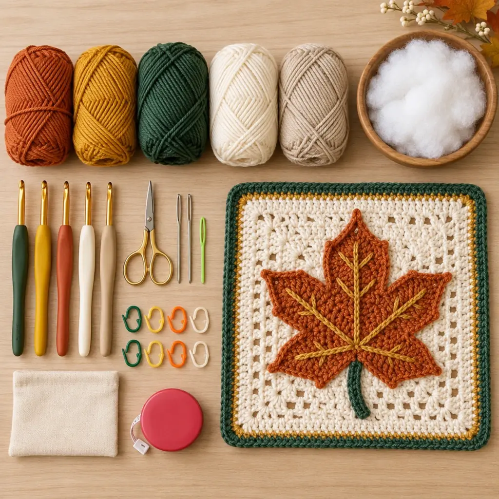 Cozy Autumn Maple Leaf Mosaic Granny Square - FREE Pattern article image 2