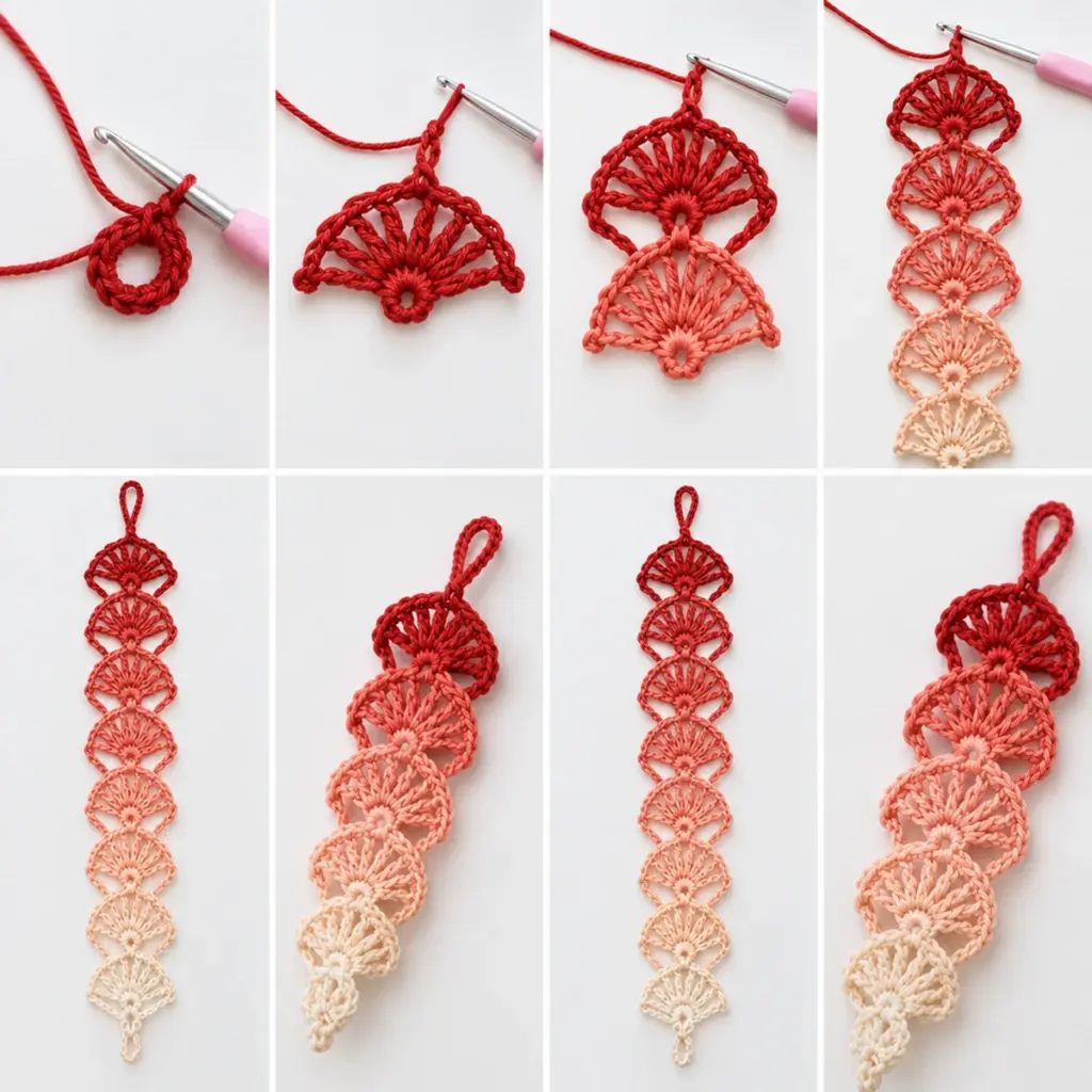 Cascading Crochet Christmas Shell Ornament: Easy Ombre Delight article image 3