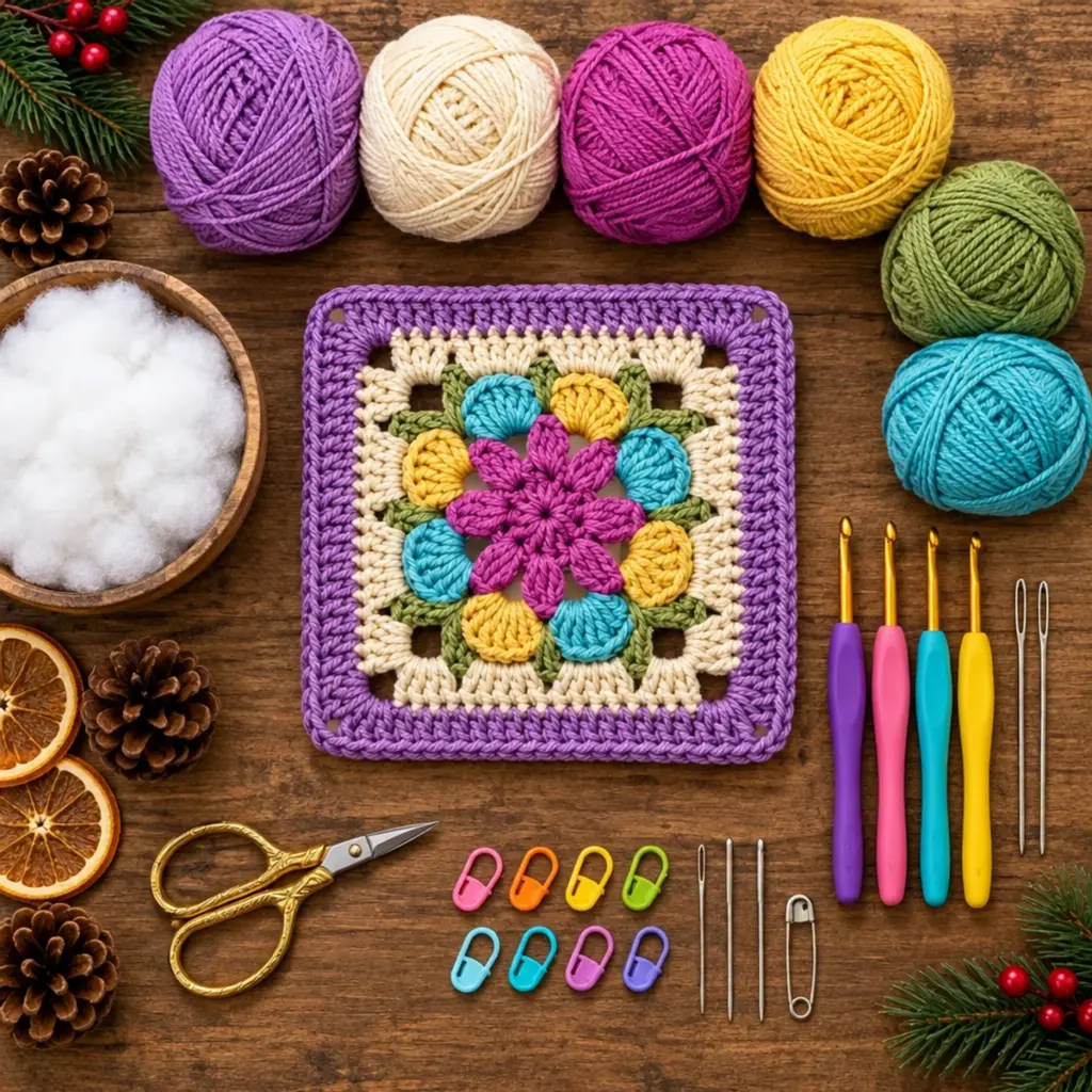 Charming Pastel Floral Granny Square Pattern article image 2