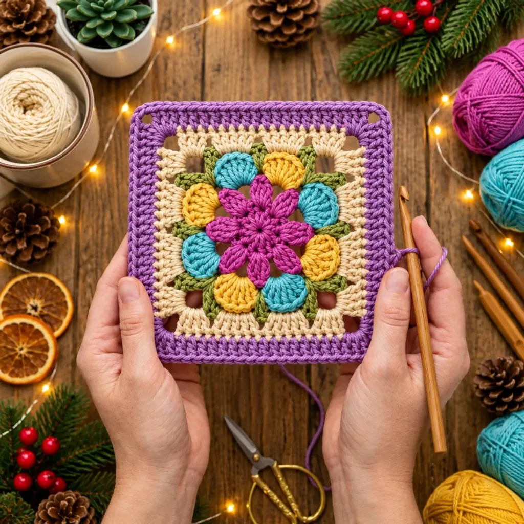 Charming Pastel Floral Granny Square Pattern article image 4