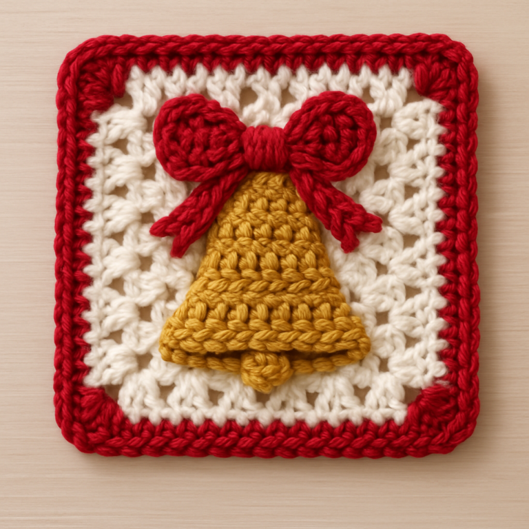 Cozy Christmas Bell Granny Square: A Festive Crochet Delight