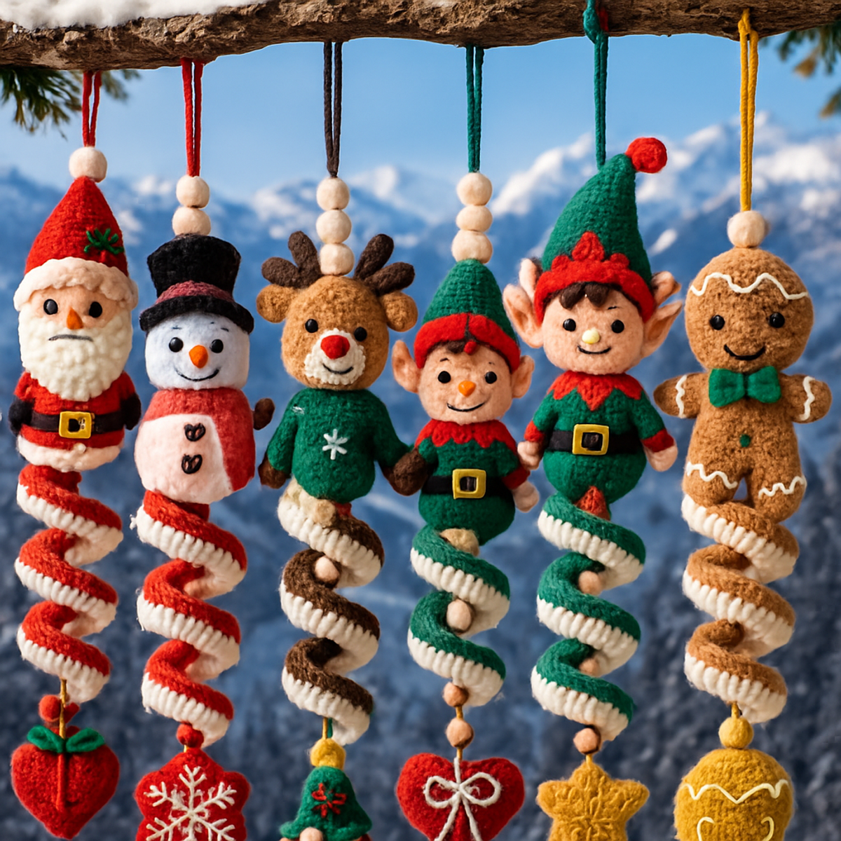 Cozy Christmas Character Spiral Ornaments: A Fun Crochet Guide