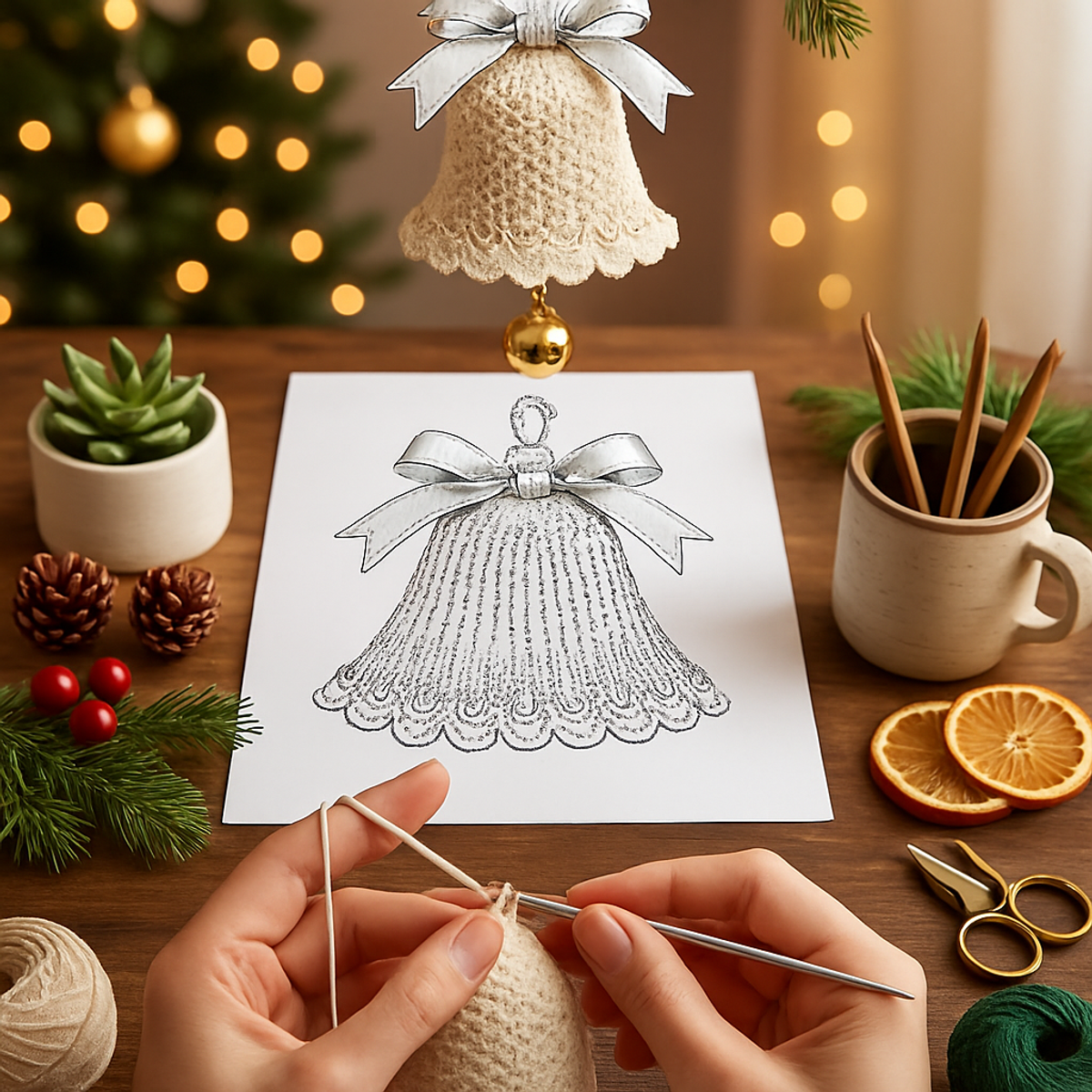 Cozy Christmas Crochet Bell Ornament: A Festive DIY Delight