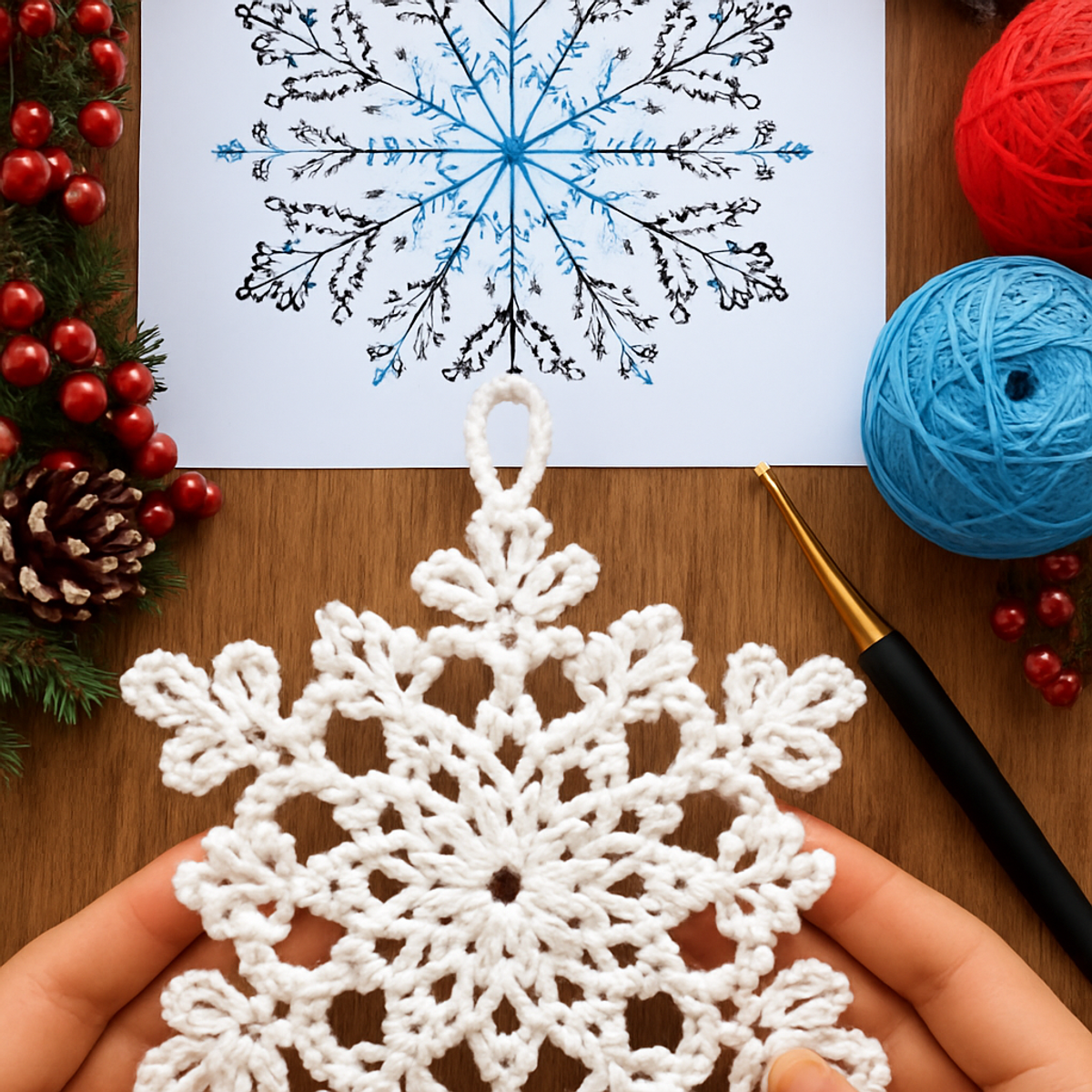 Charming Christmas Crochet Snowflake Ornament for Beginners