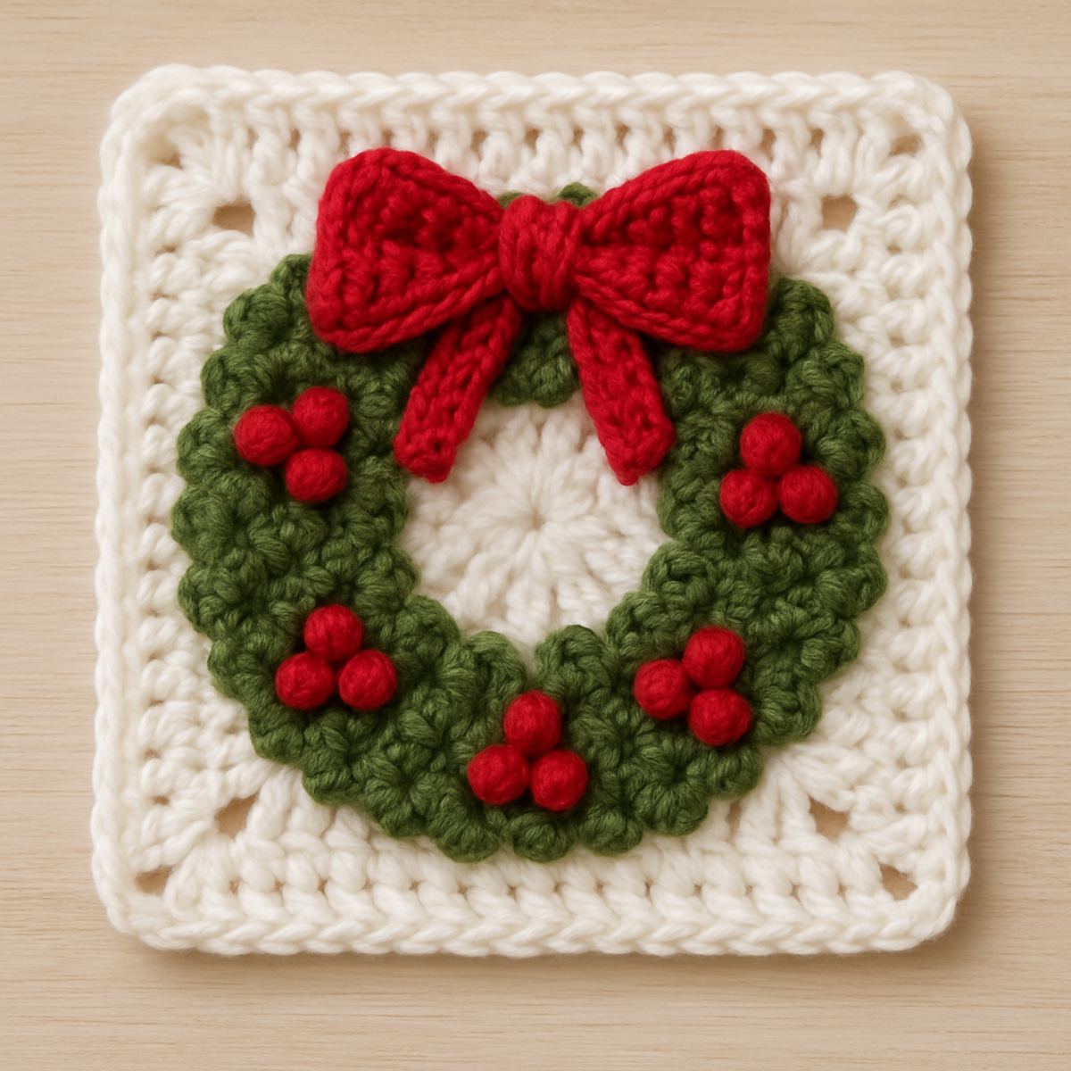 Cozy Christmas Wreath Granny Square to Brighten Your Decor