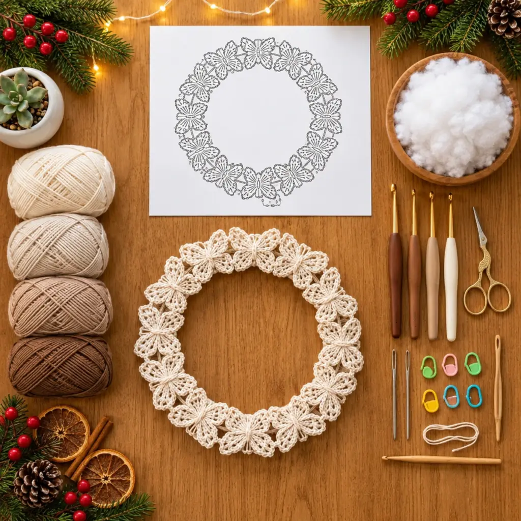 Cozy Cream Floral Crochet Door Wreath for a Warm Welcome article image 2