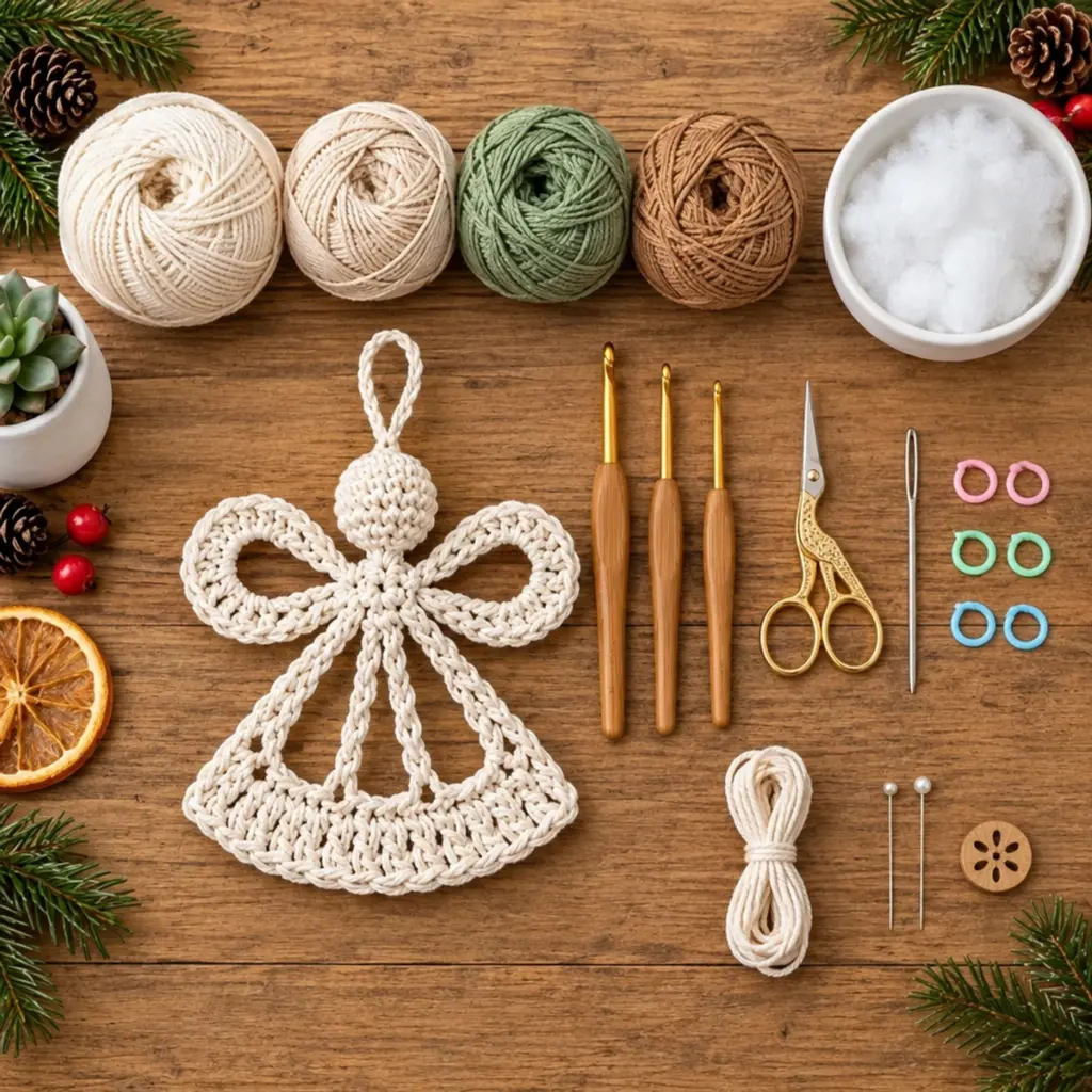 Cozy Cream White Crochet Christmas Angel Ornament Tutorial article image 2
