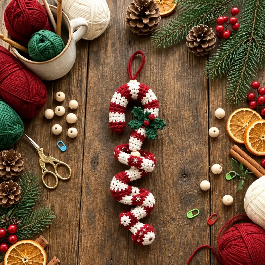 Cozy Crochet Christmas Candy Cane Spiral Ornament Tutorial article image 4
