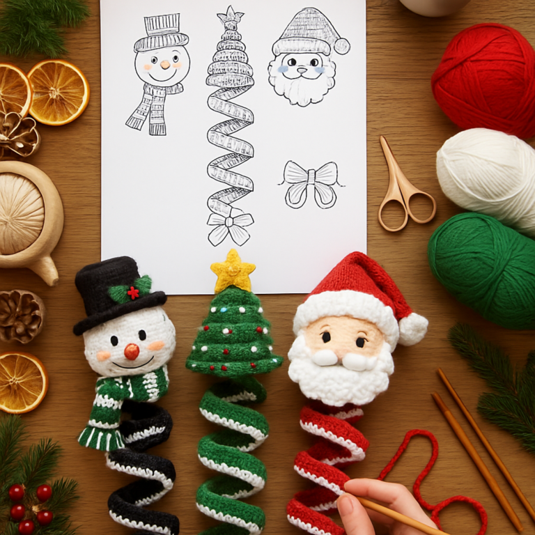 Cozy Crochet Christmas Spiral Ornaments for Festive Cheer