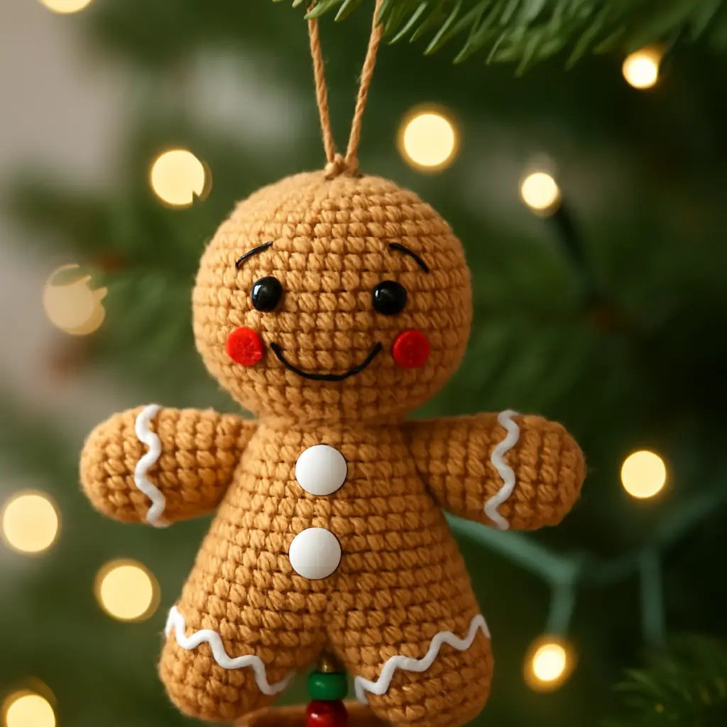Crochet Gingerbread Ornament: Full Pattern