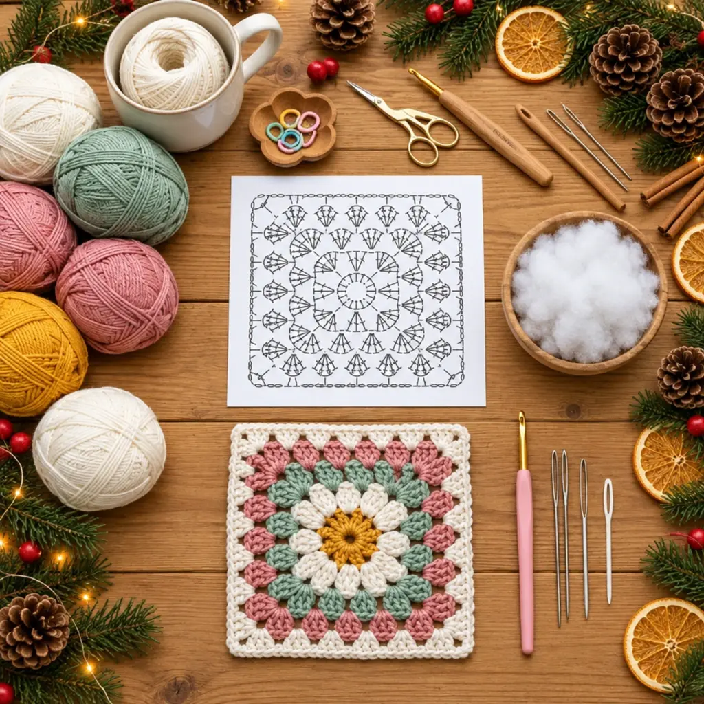 Charming Crochet Pastel Daisy Granny Square Pattern Delight article image 2