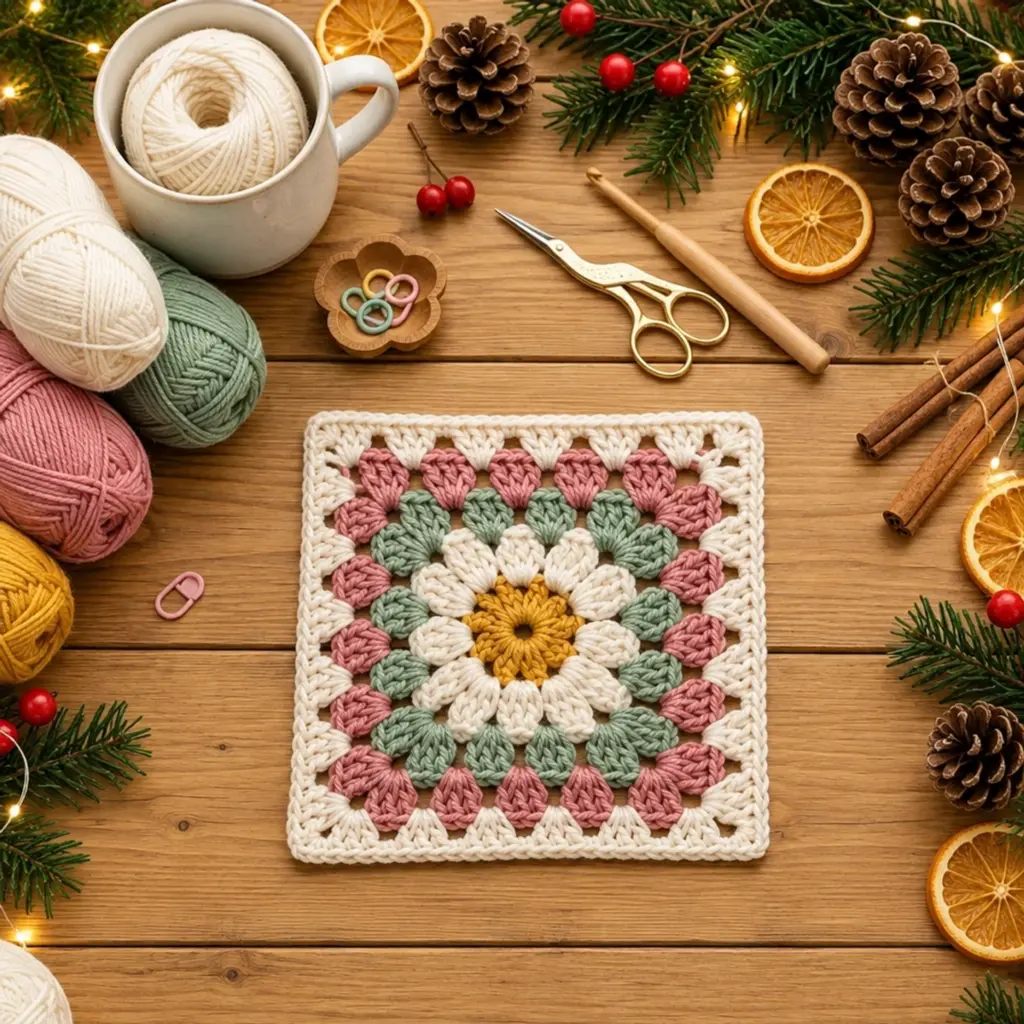 Charming Crochet Pastel Daisy Granny Square Pattern Delight article image 4