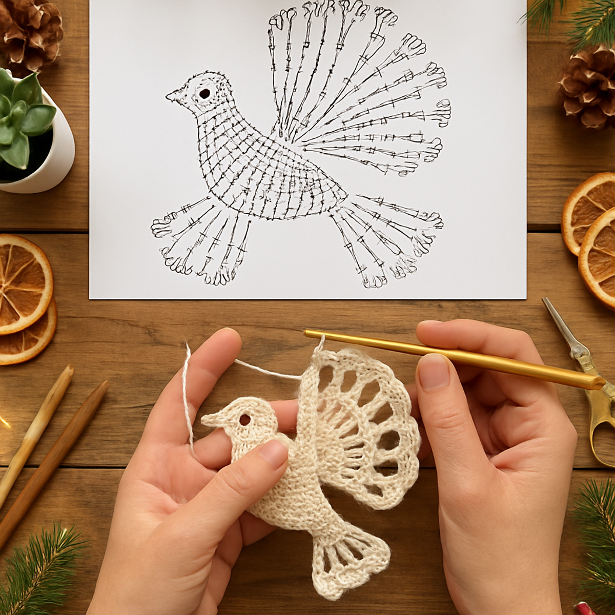 Charming Crochet Peace Dove Christmas Ornament Tutorial