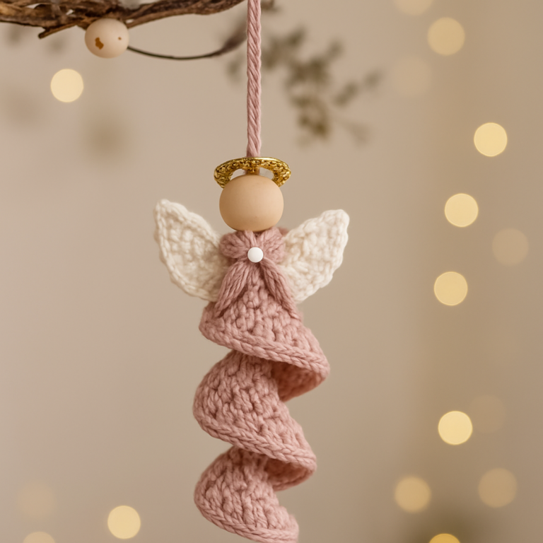Cozy Crochet Spiral Angel Ornament for a Charming Holiday