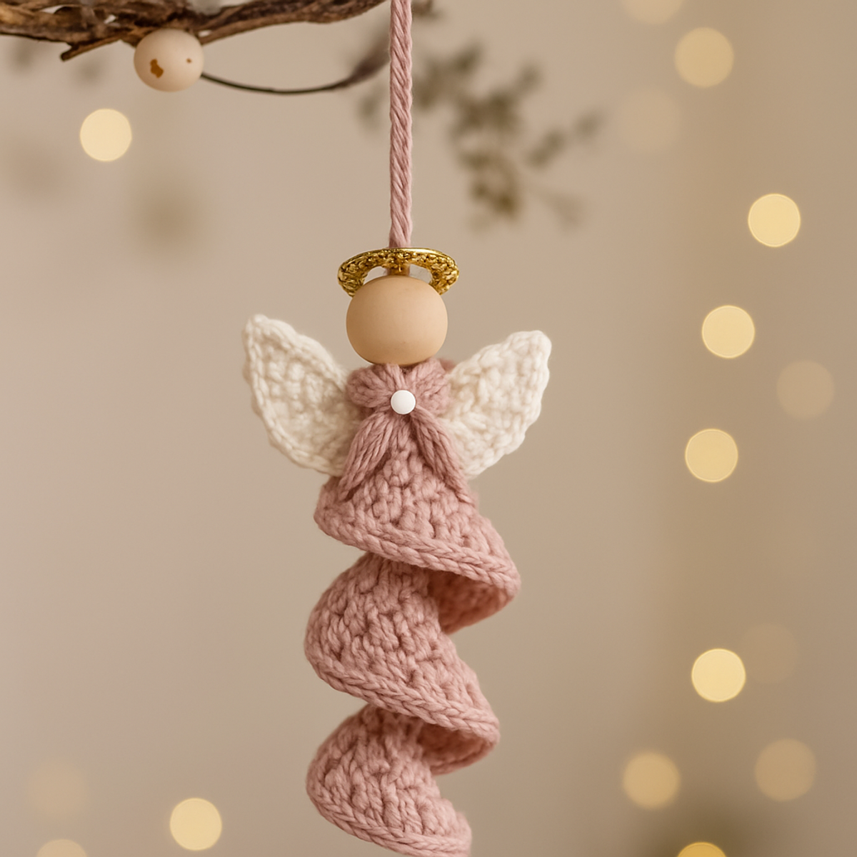 Cozy Crochet Spiral Angel Ornament for a Charming Holiday