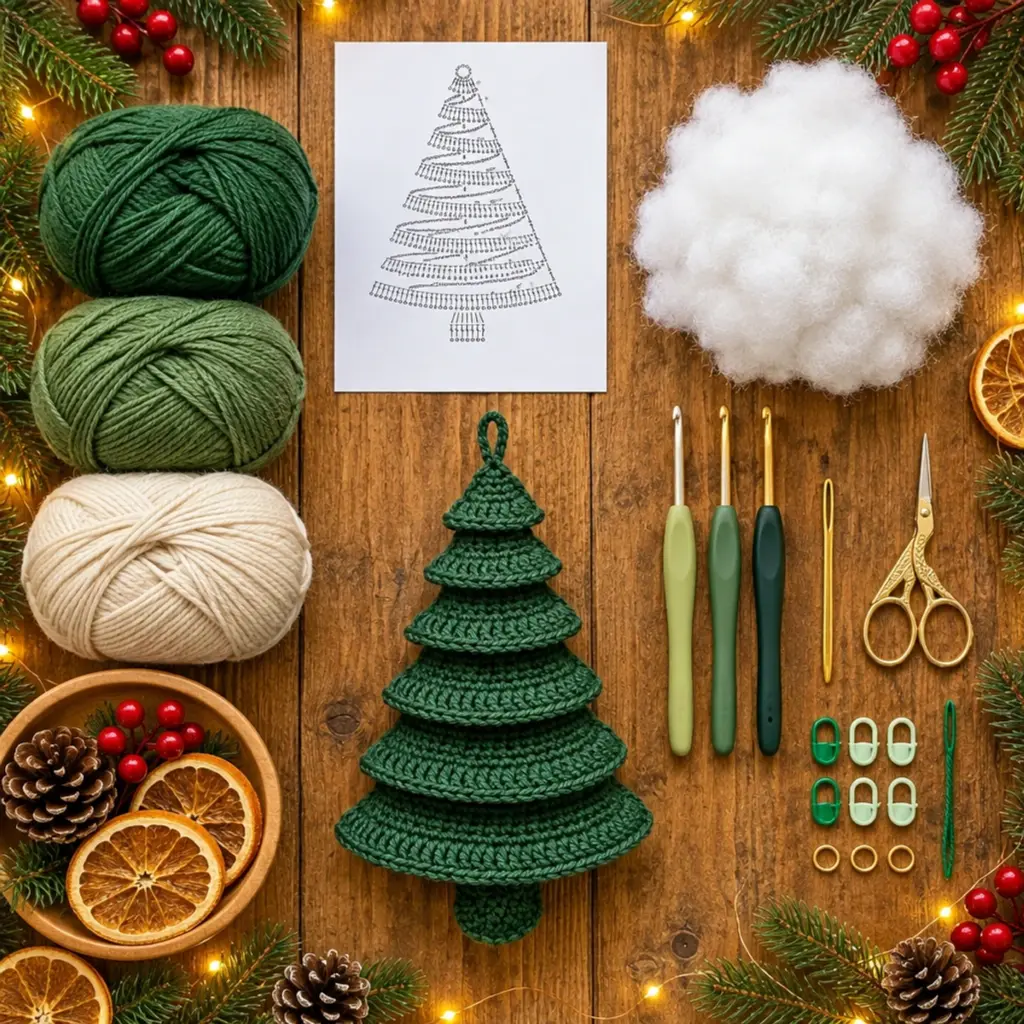 Cozy Crochet Spiral Christmas Tree Ornament Tutorial article image 2