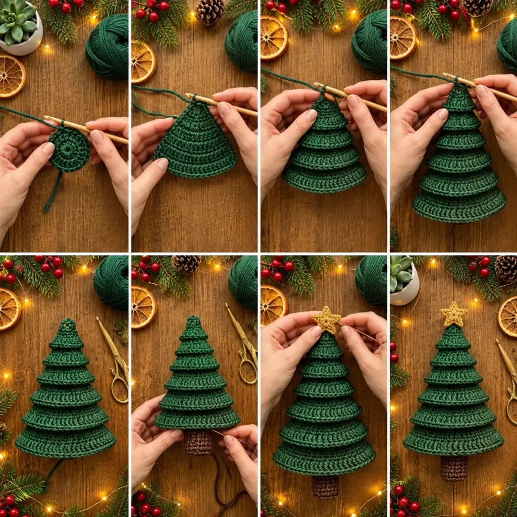 Cozy Crochet Spiral Christmas Tree Ornament Tutorial article image 3