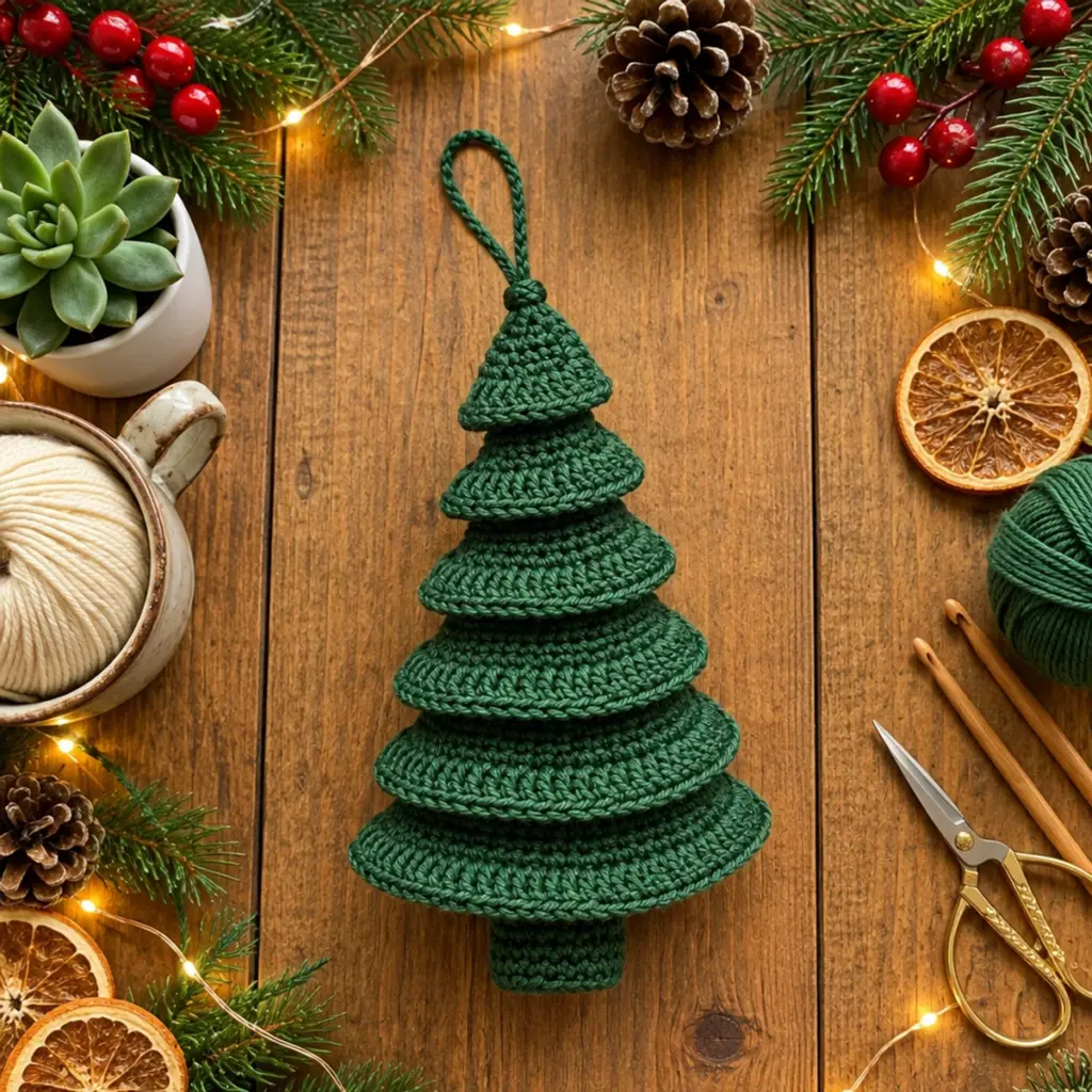 Cozy Crochet Spiral Christmas Tree Ornament Tutorial article image 4