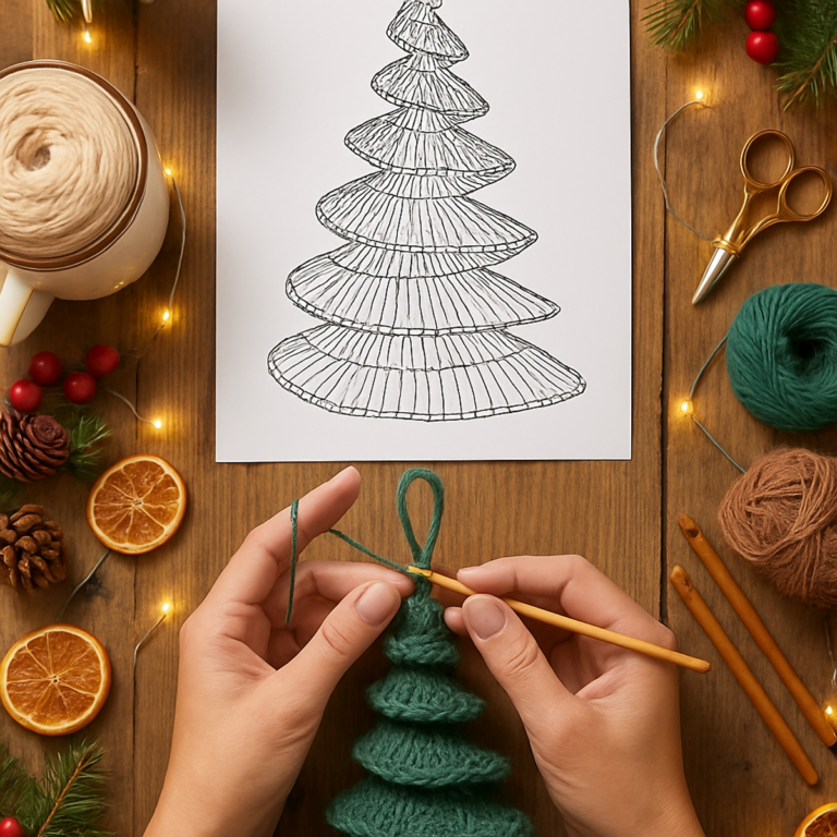 Cozy Crochet Spiral Christmas Tree Ornament Tutorial