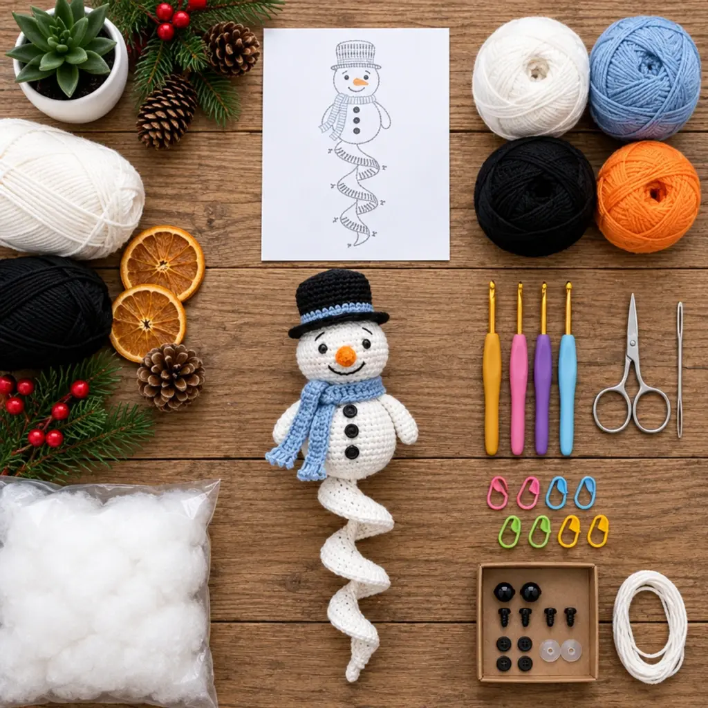 Charming Crochet Spiral Snowman Christmas Ornament Tutorial article image 2