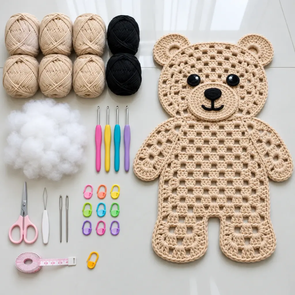 Crochet Teddy Bear Granny Stitch Applique: Cozy DIY Delight article image 2