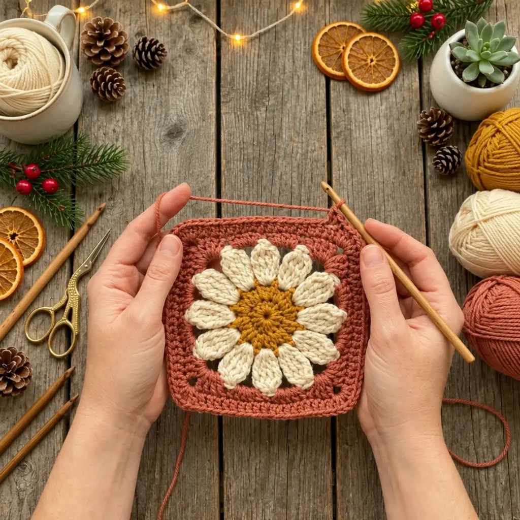 Charming Daisy Granny Square : Cozy Crochet Delight! article image 4