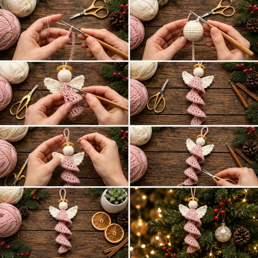 Adorable Easy Crochet Angel Spiral Christmas Ornament Fun article image 3