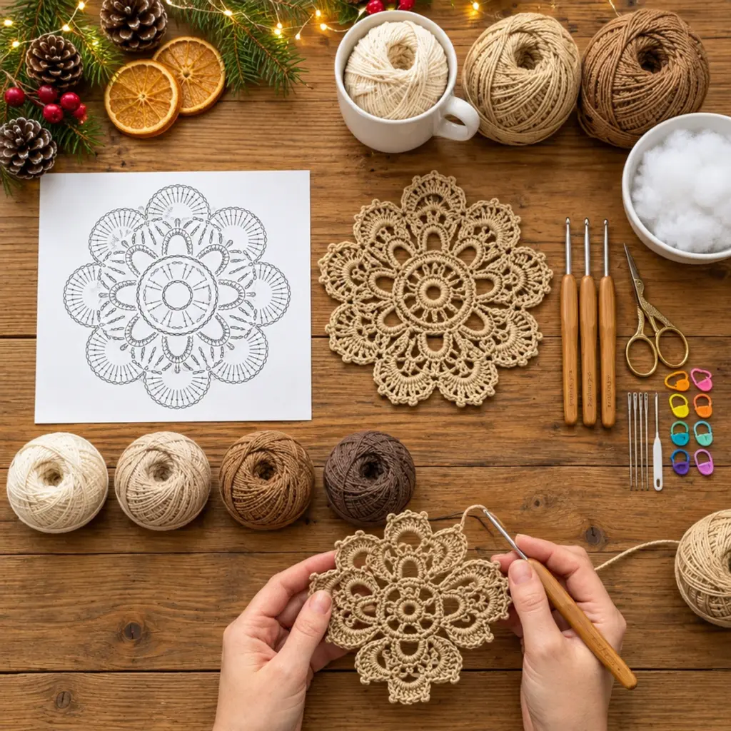 Delicate Eight Petal Crochet Lace Flower: A Cozy Craft Delight article image 2