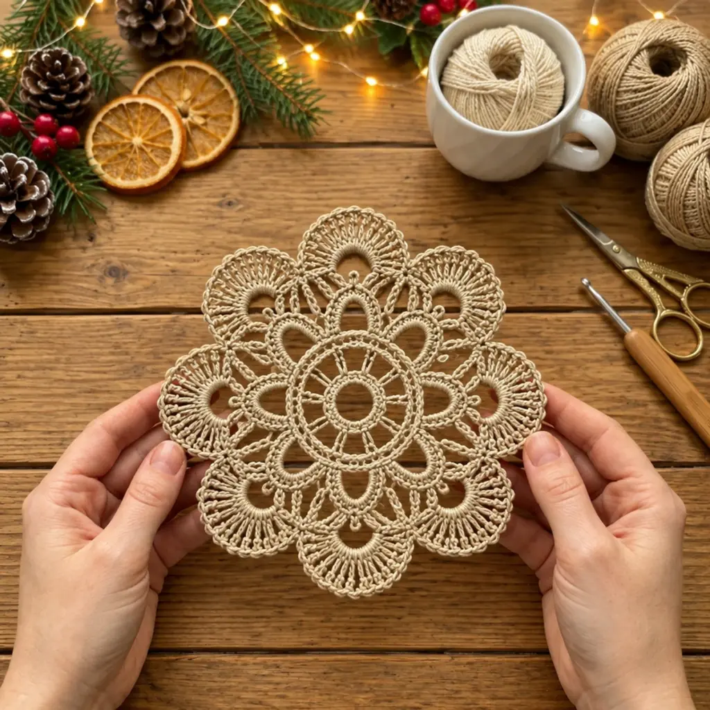 Delicate Eight Petal Crochet Lace Flower: A Cozy Craft Delight article image 4