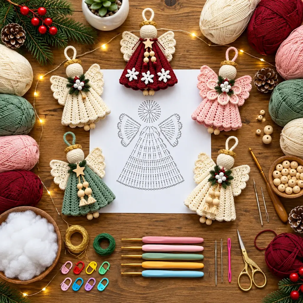 Elegant Christmas Angel Crochet Ornament Collection Delight article image 2