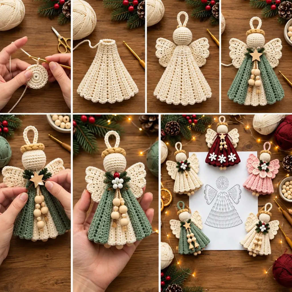 Elegant Christmas Angel Crochet Ornament Collection Delight article image 3