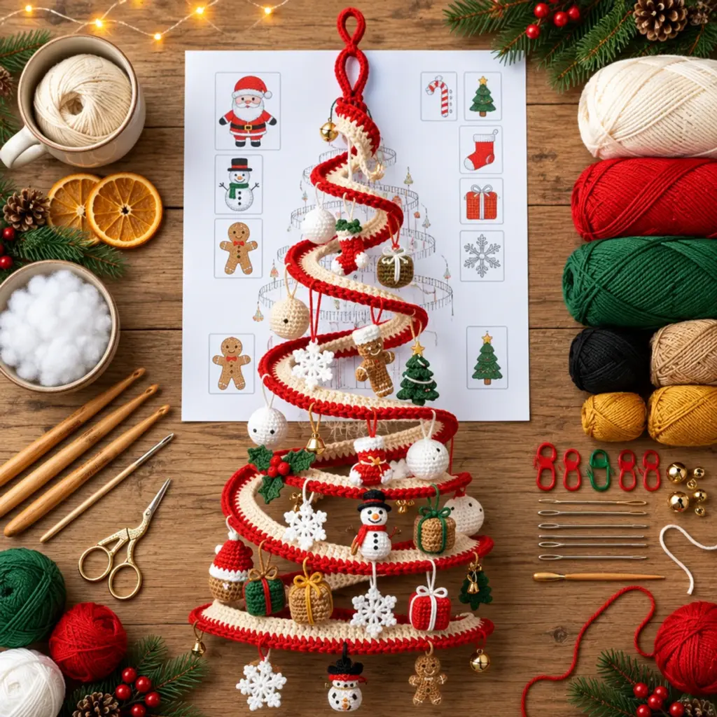 Festive Spiral Christmas Tree Crochet Pattern article image 2