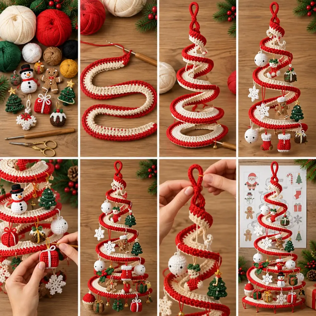 Festive Spiral Christmas Tree Crochet Pattern article image 3