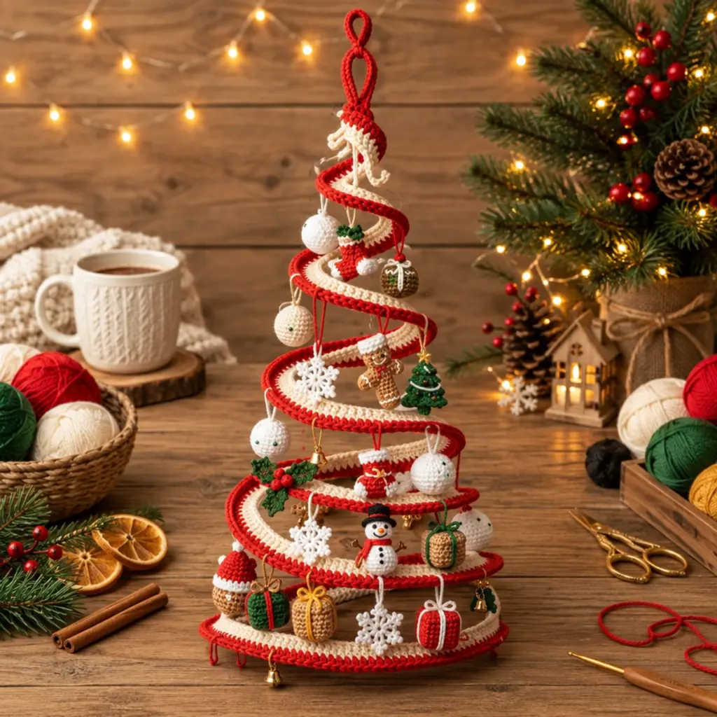 Festive Spiral Christmas Tree Crochet Pattern article image 4