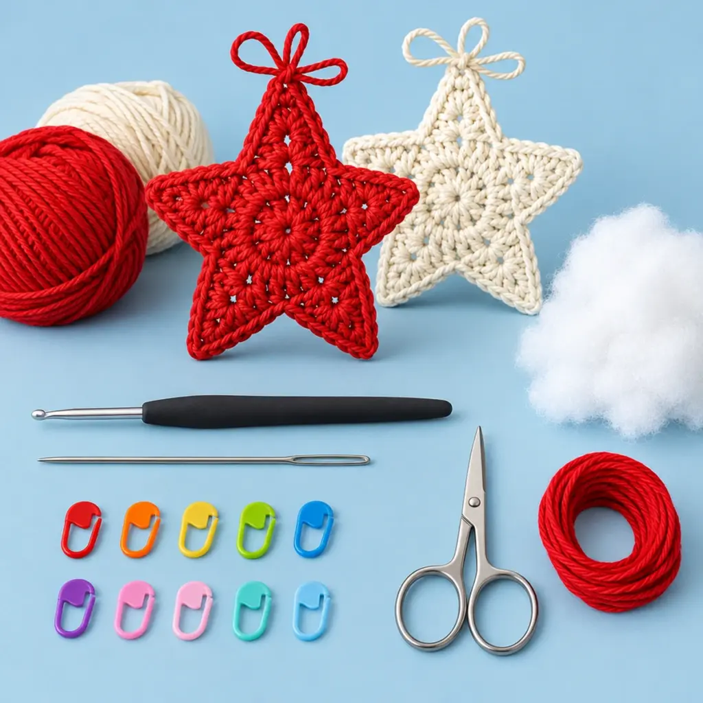 Cozy Five-Point Christmas Crochet Star Ornament Tutorial article image 2